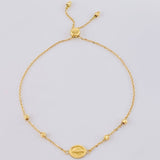 Pulso Modulable Aro Seguido Virgen De La Milagrosa 2.25 g / 22.4 cm - 6.2 cm / 1.2 mm Oro Amarillo 18K