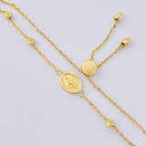 Pulso Modulable Aro Seguido Virgen De La Milagrosa 2.25 g / 22.4 cm - 6.2 cm / 1.2 mm Oro Amarillo 18K