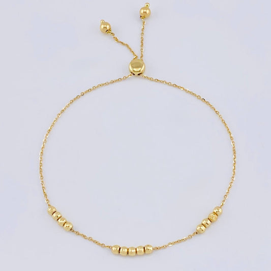 Pulso Modulable Aro Seguido Tres Lineas 2.45 g / 24 cm - 7 cm / 1.2 mm Oro Amarillo 18K