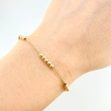 Pulso Modulable Aro Seguido Tres Lineas 2.45 g / 24 cm - 7 cm / 1.2 mm Oro Amarillo 18K
