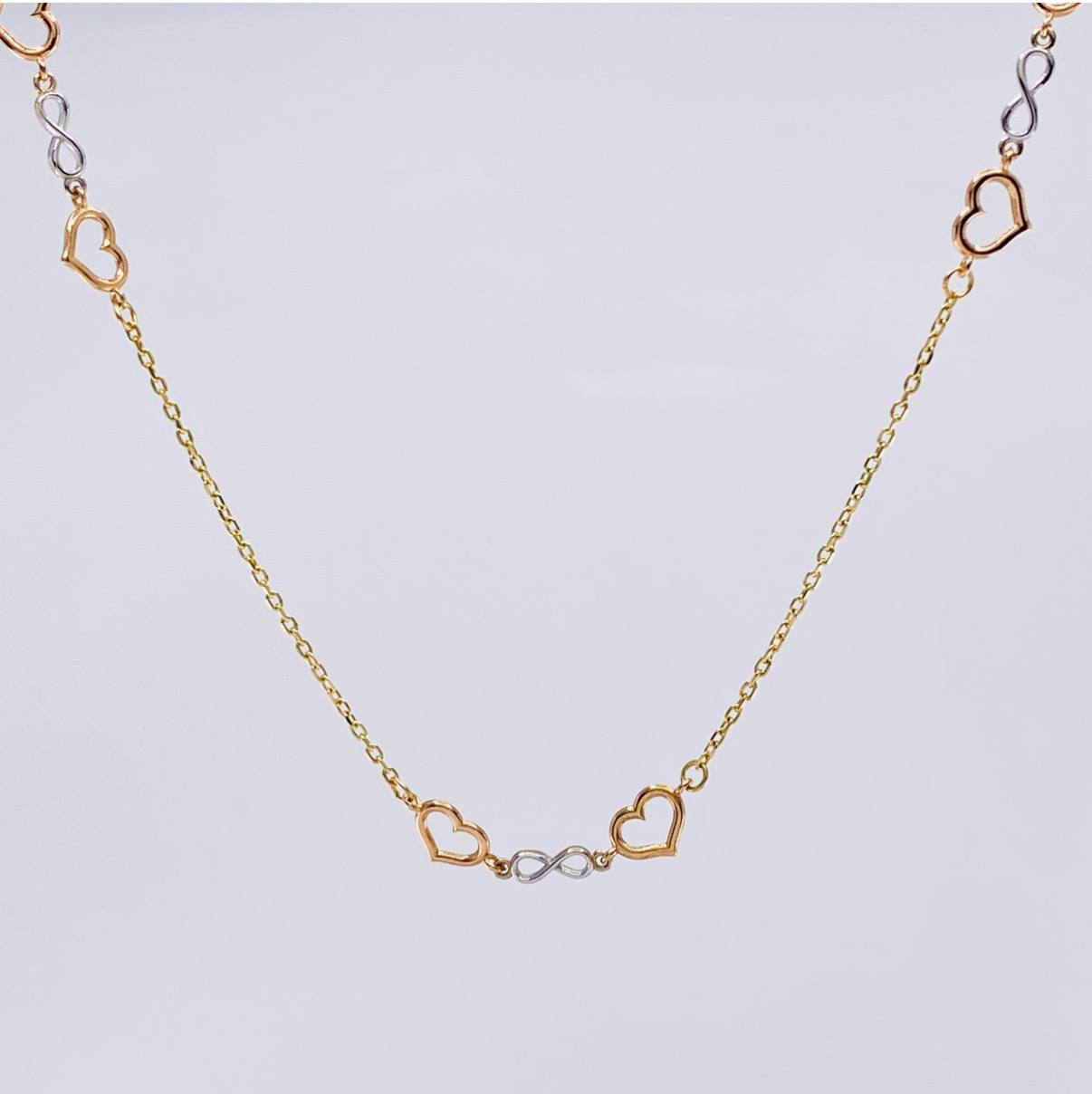 Cadena Aro Seguido Amor Infinito 2.6 g / 45 cm / 1.05 mm Tres Oros 18K