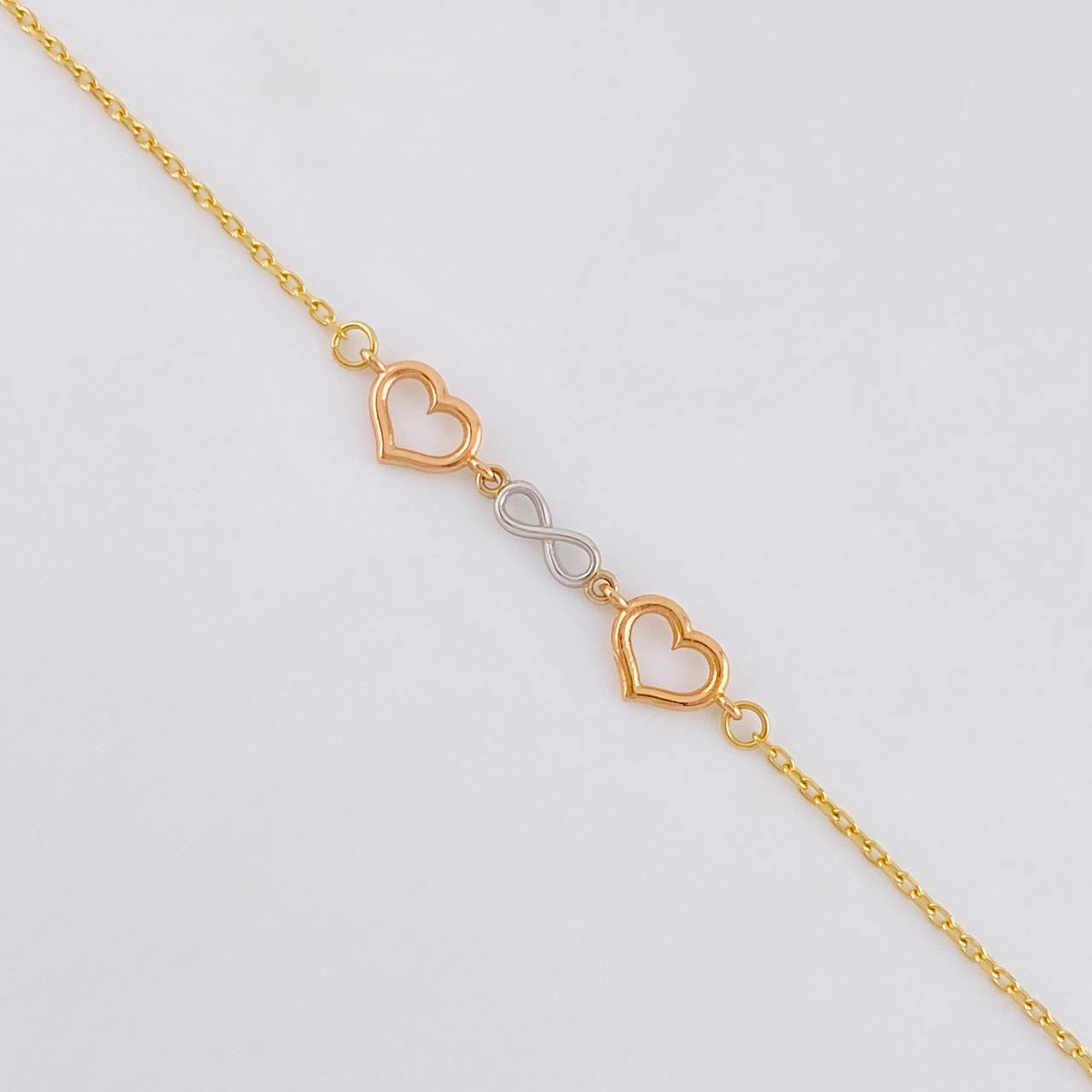 Cadena Aro Seguido Amor Infinito 2.6 g / 45 cm / 1.05 mm Tres Oros 18K