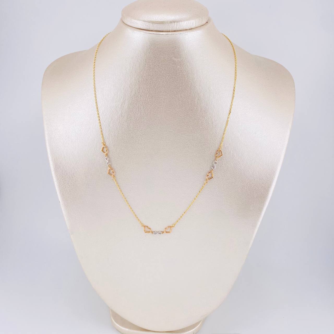 Cadena Aro Seguido Amor Infinito 2.6 g / 45 cm / 1.05 mm Tres Oros 18K