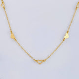 Cadena Aro Seguido Trio Silueta De Corazones 2.15 g / 44 cm / 1.05 mm Oro Amarillo 18K