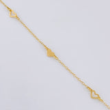 Cadena Aro Seguido Trio Silueta De Corazones 2.15 g / 44 cm / 1.05 mm Oro Amarillo 18K