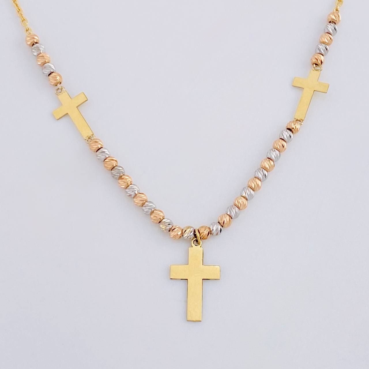 Cadena Aro Seguido Trinidad De Cruces 2.9 g / 44.5 cm / 1.05 mm Oro Amarillo 18K