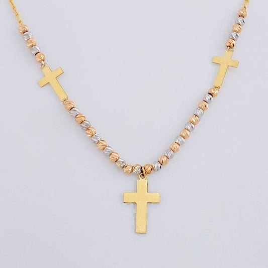 Cadena Aro Seguido Trinidad De Cruces 2.9 g / 44.5 cm / 1.05 mm Oro Amarillo 18K
