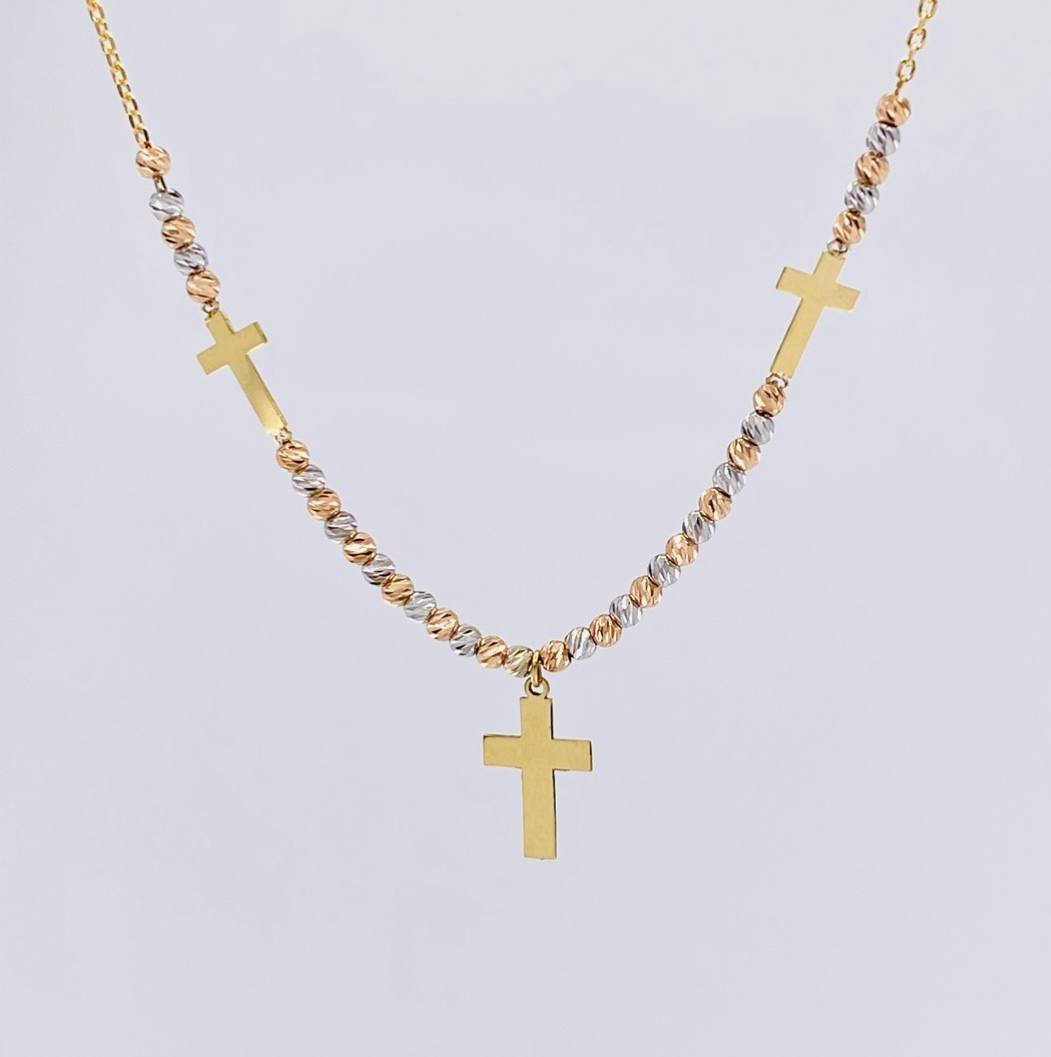 Cadena Aro Seguido Trinidad De Cruces 2.9 g / 44.5 cm / 1.05 mm Oro Amarillo 18K