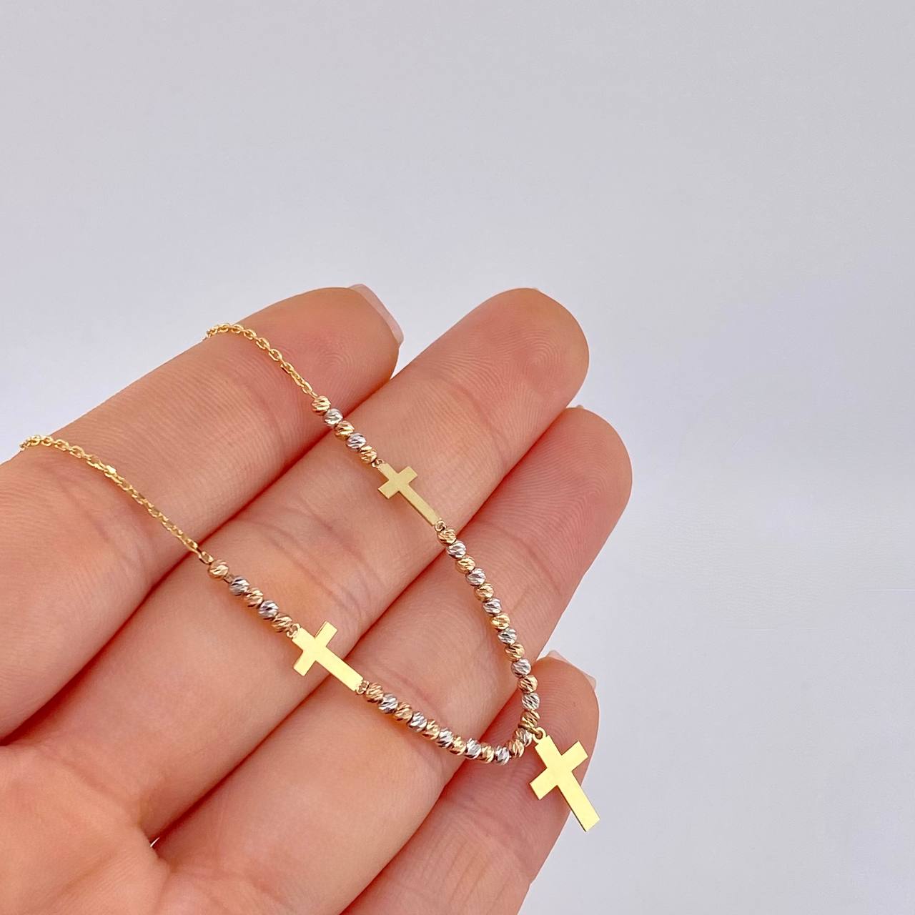 Cadena Aro Seguido Trinidad De Cruces 2.9 g / 44.5 cm / 1.05 mm Oro Amarillo 18K