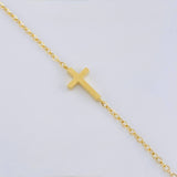Cadena Aro Seguido Cruz Lateral 2.55 g / 45.5 cm / 1.4 mm Oro Amarillo 18K