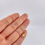 Cadena Aro Seguido Cruz Lateral 2.55 g / 45.5 cm / 1.4 mm Oro Amarillo 18K