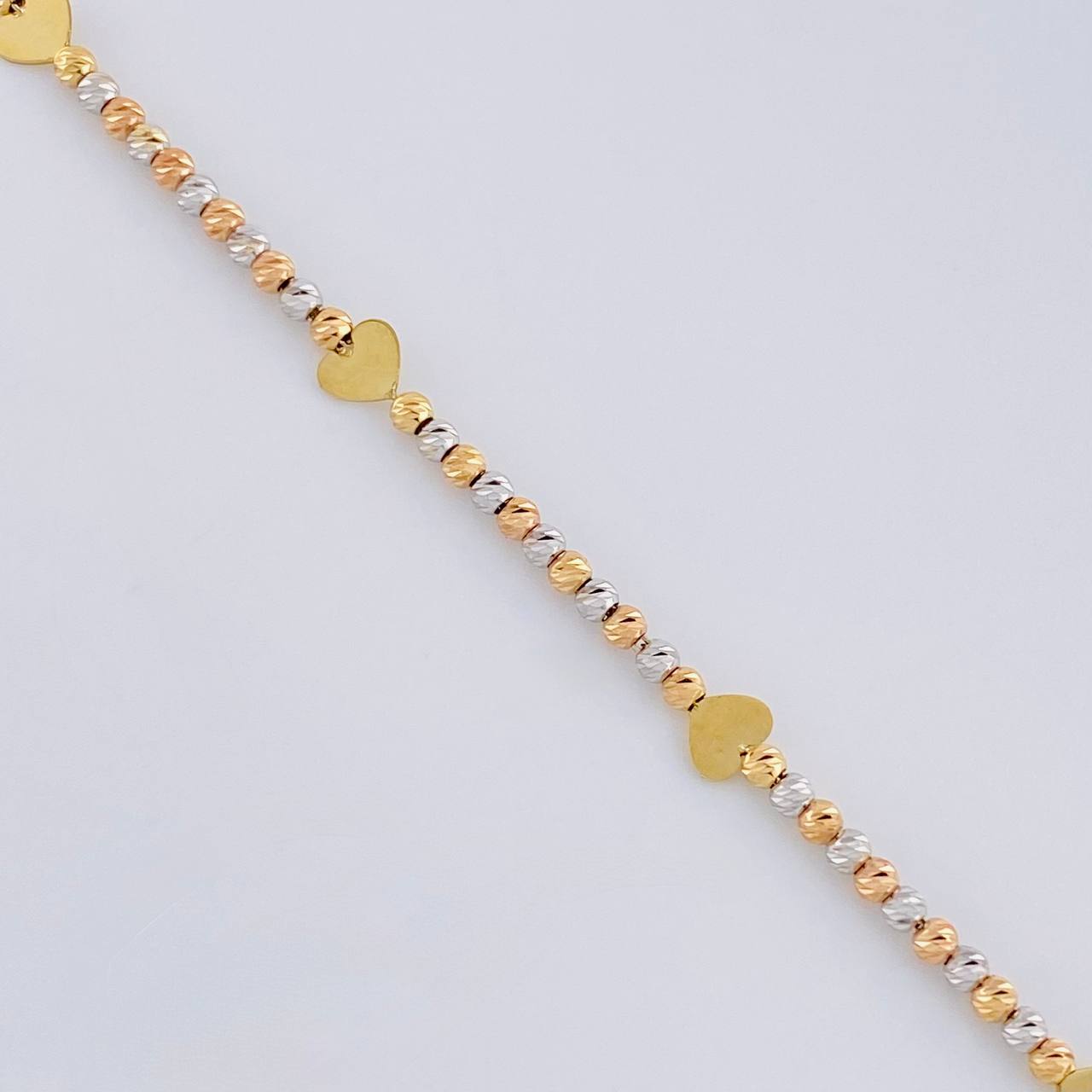 Cadena Aro Seguido El Quinto Corazón 3.2 g / 44.5 cm / 0.75 mm Tres Oros 18K