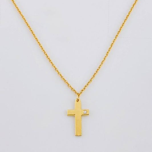 Cadena Aro Seguido Cruz 2.75 g / 49.5 cm / 1.05 mm Oro Amarillo 18K