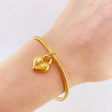 Pulso Flex Candado Corazón 2.6 g / 18.6 cm / 3 mm Oro Amarillo 18K