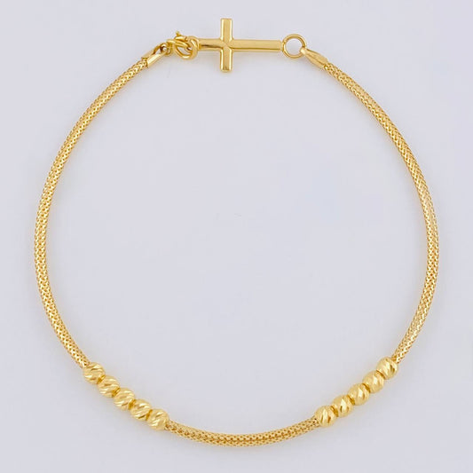 Pulso Flex Cruz Lisa 2.1 g / 19.1 cm / 1.5 mm Oro Amarillo 18K