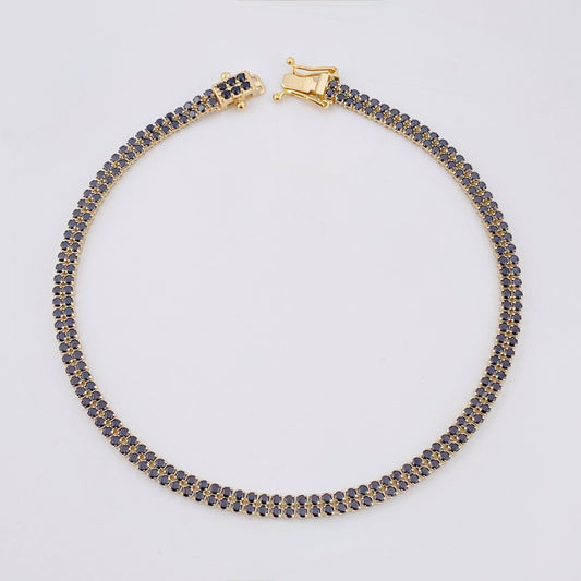 Pulso Tenis Doble Línea 4.9gr / 20.5cm / 3.2mm Oro Amarillo 18K