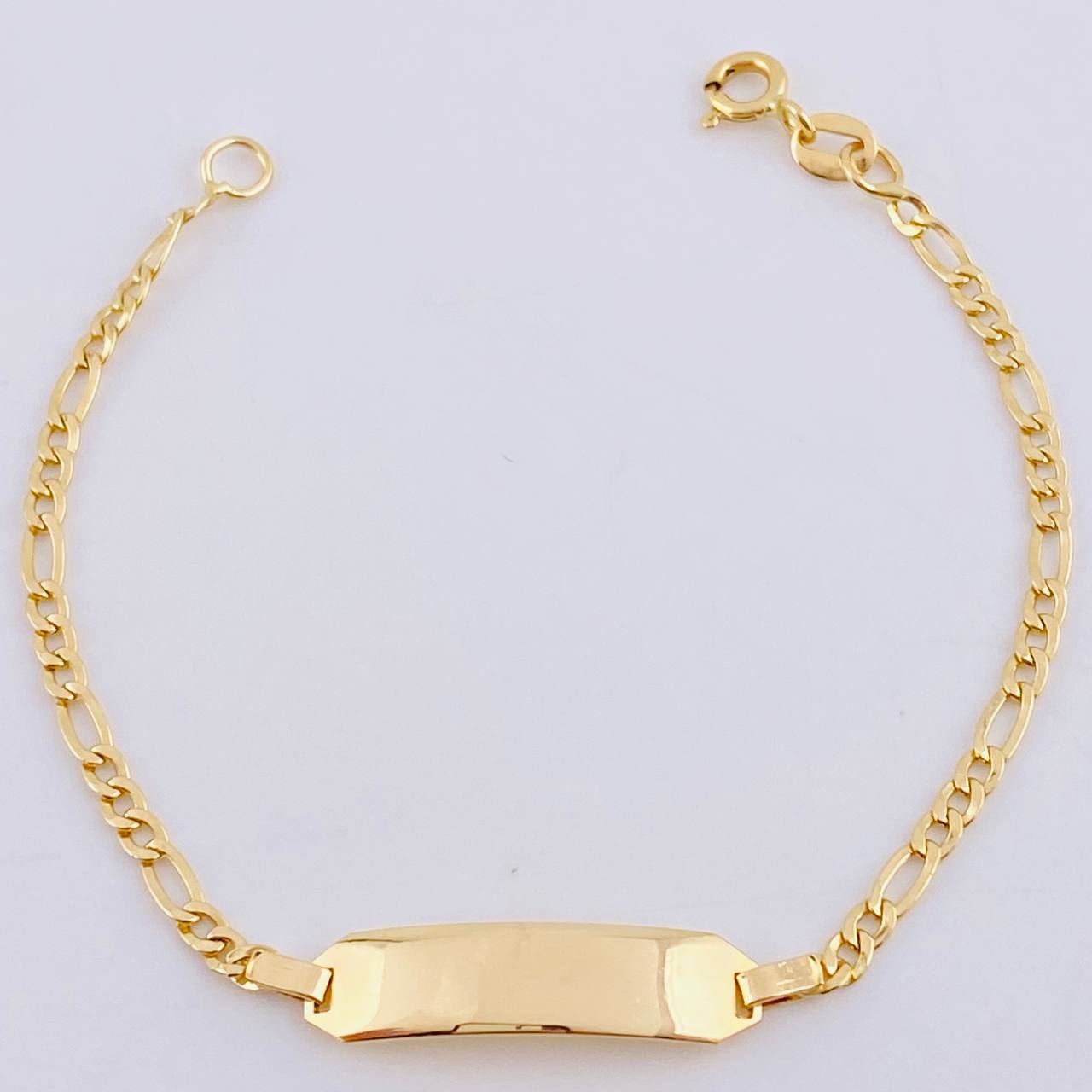 Pulso Figaro Placa Octagonal Curva 2.05gr / 15cm / 2.5mm Oro Amarillo +1 18K ©
