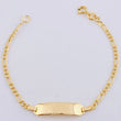 Pulso Figaro Placa Octagonal Curva 2.1gr / 14cm-15cm / 2.4mm Oro Amarillo +1 18K