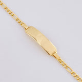 Pulso Figaro Placa Octagonal Curva 2.05gr / 15cm / 2.3mm Oro Amarillo +1 18K