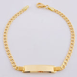 Pulso Cubano Placa Rectangular 3.7 g / 18 cm / 3.2 mm Oro Amarillo 18K