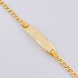 Pulso Cubano Placa Rectangular 3.7 g / 18 cm / 3.2 mm Oro Amarillo 18K