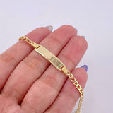 Pulso Cubano Placa Rectangular 3.7 g / 18 cm / 3.2 mm Oro Amarillo 18K