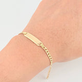 Pulso Cubano Placa Rectangular 3.7 g / 18 cm / 3.2 mm Oro Amarillo 18K