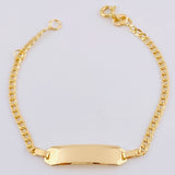 Pulso Bebé Cubano Placa Octagonal Curva 2.1gr / 13cm-14.5cm / 2.3mm Oro Amarillo +1 18K ©