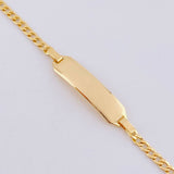 Pulso Cubano Placa Octagonal Curva 2.15gr / 13cm-14cm / 2.3mm Oro Amarillo +1 18K ©