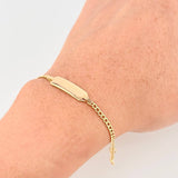 Pulso Cubano Octagonal Curva 2.1gr / 13cm-14cm / 2.3mm Oro Amarillo +1 18K *