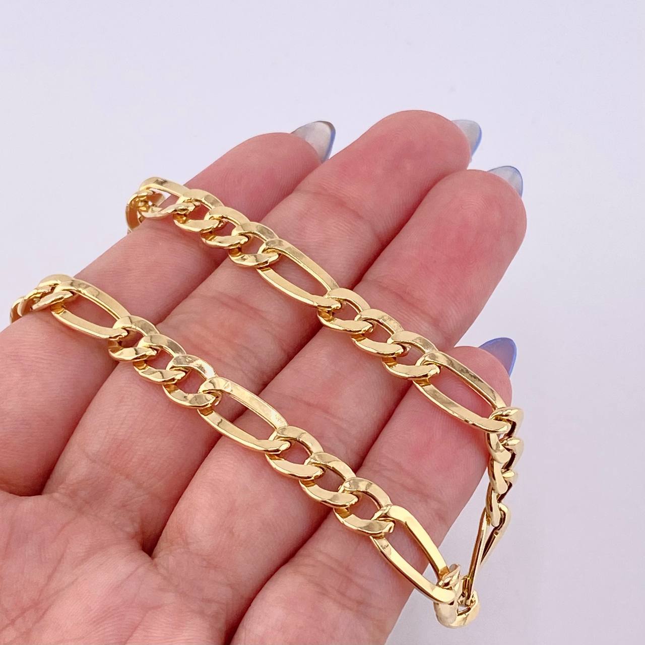 Pulso Figaro 4.85gr / 20cm / 6.15mm Oro Amarillo +1 18K ©