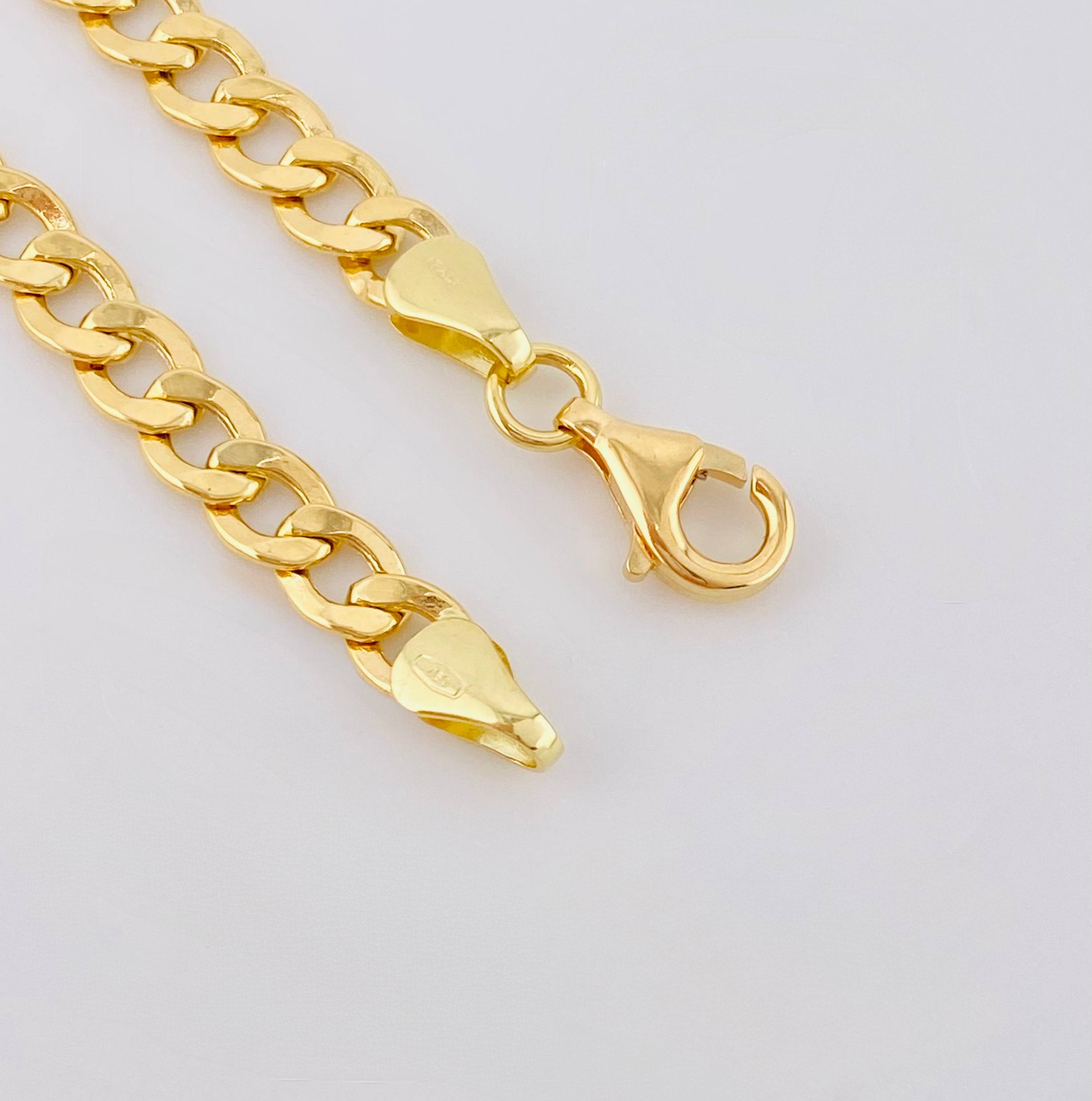 Pulso Cubano Placa Rectangular 11.05gr / 21cm / 5.7mm Oro Amarillo +1 18K ©