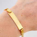 Pulso Cubano Placa Rectangular 7.45gr / 20cm / 4.6mm Oro Amarillo +1 18K