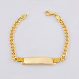 Pulso Cubano Placa Rectangular 10gr / 20cm / 5.45mm Oro Amarillo +1 18K