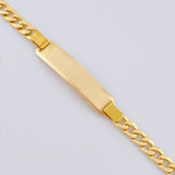 Pulso Cubano Placa Rectangular 10gr / 20cm / 5.45mm Oro Amarillo +1 18K