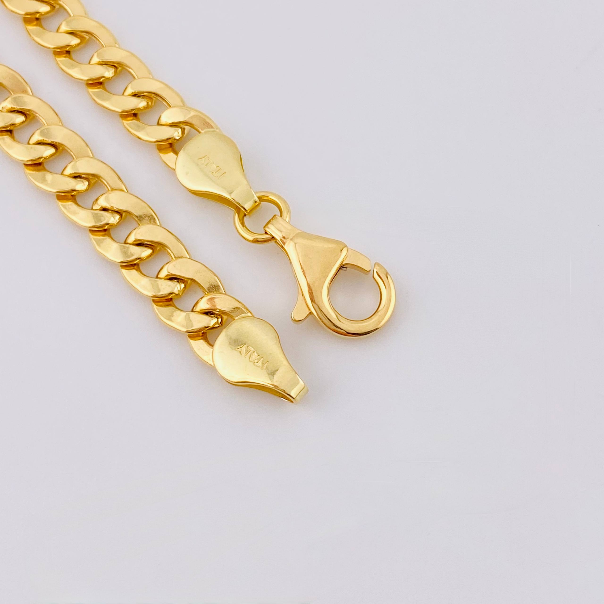 Pulso Cubano Placa Rectangular 10gr / 20cm / 5.45mm Oro Amarillo +1 18K