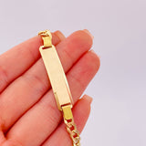 Pulso Cubano Placa Rectangular 10gr / 20cm / 5.4mm Oro Amarillo +1 18K