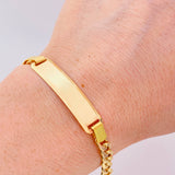 Pulso Cubano Placa Rectangular 10gr / 20cm / 5.4mm Oro Amarillo +1 18K ©