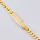 Pulso Cubano Placa Rectangular 11.1gr / 21cm / 5.7mm Oro Amarillo 18K