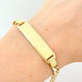 Pulso Cubano Placa Rectangular 11.1gr / 21cm / 5.7mm Oro Amarillo +1 18K