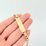 Pulso Cubano Placa Rectangular 10.95gr / 21cm / 5.7mm Oro Amarillo +1 18K *