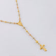 Rosario Virgen Milagrosa Cruz Cristo 5.9gr / 50cm / 3mm - 4mm Oro Amarillo +4 Tres Oros 18K