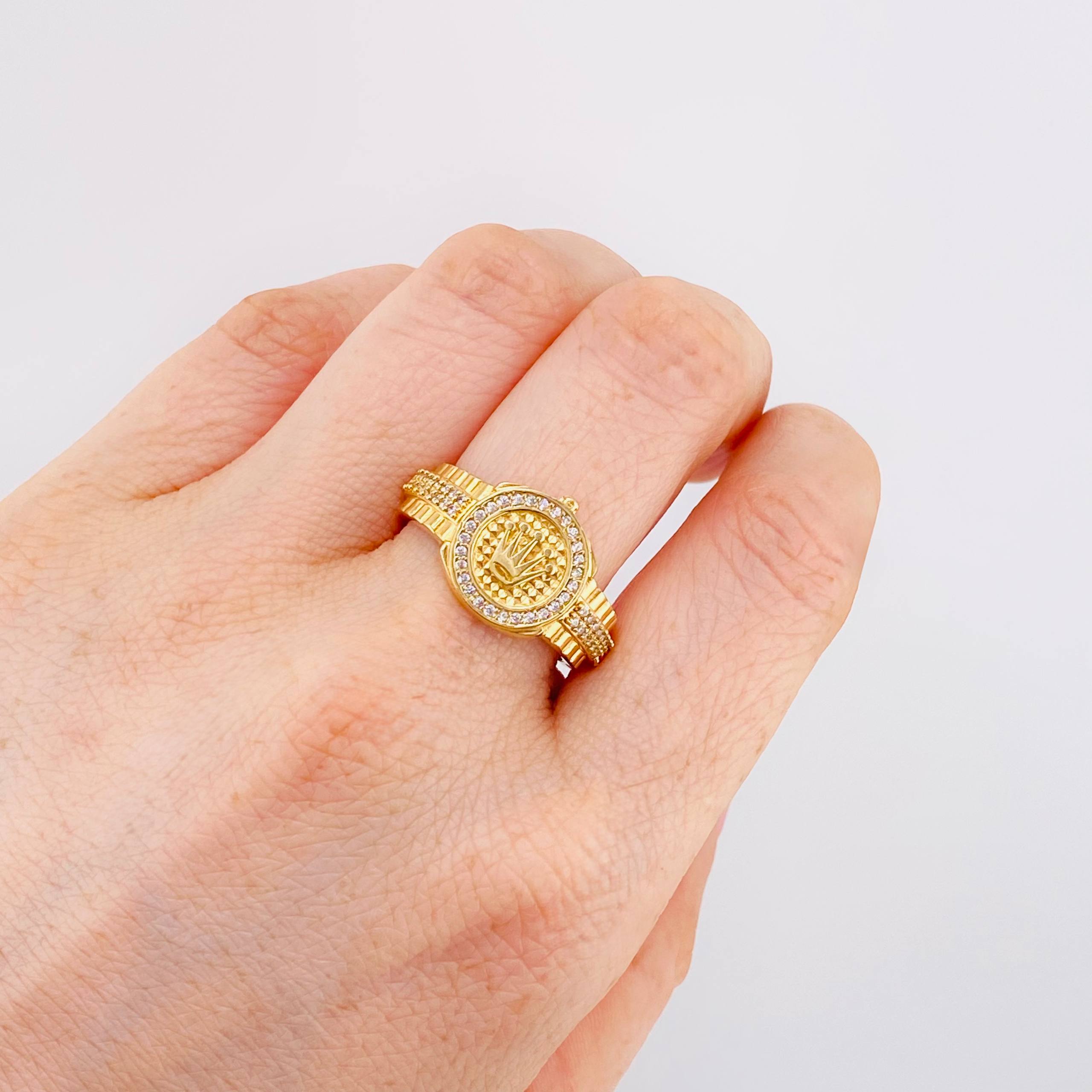 Anillo Correa Corona 6gr / T9 / Oro Amarillo 18K
