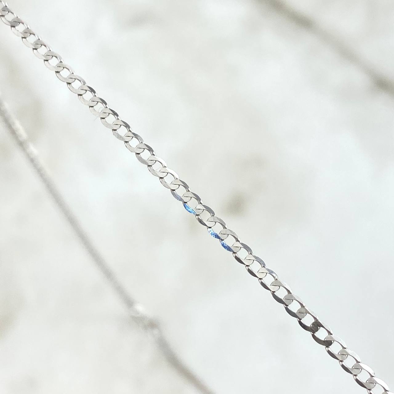 Cadena Cubana 2.95gr / 50cm / 2mm Oro Blanco +1 18K ©