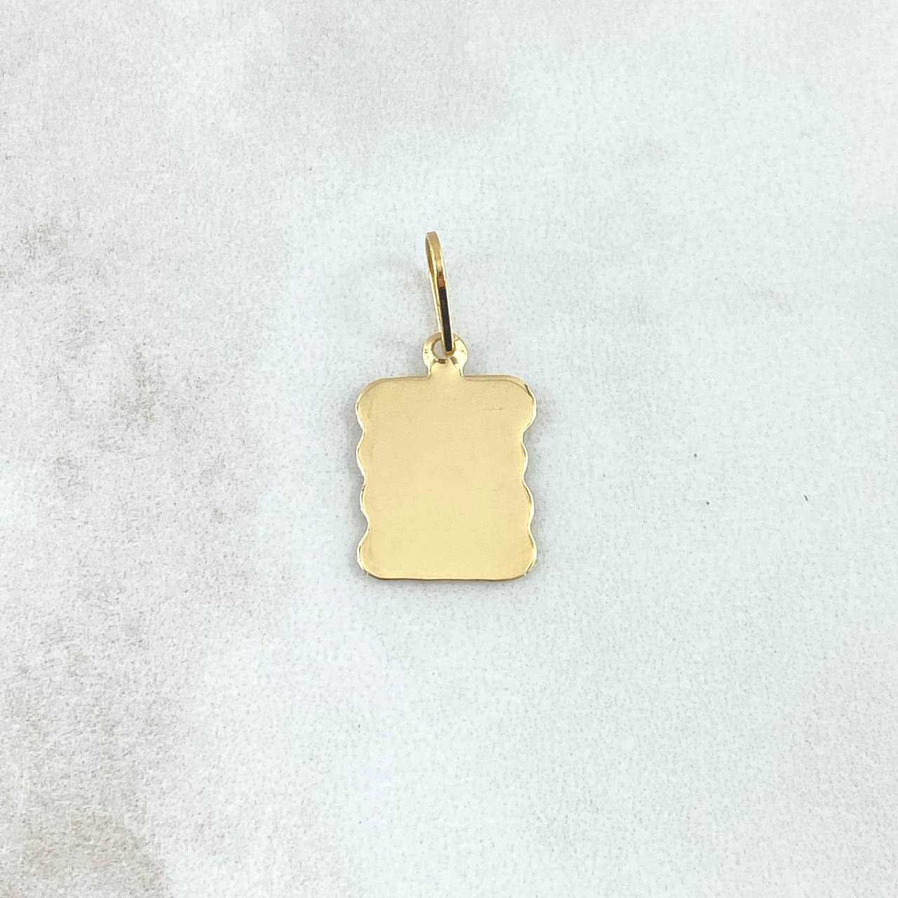 Dije Placa Pergamino 0.95gr / 2.2cm / Lisa Oro Amarillo 18K