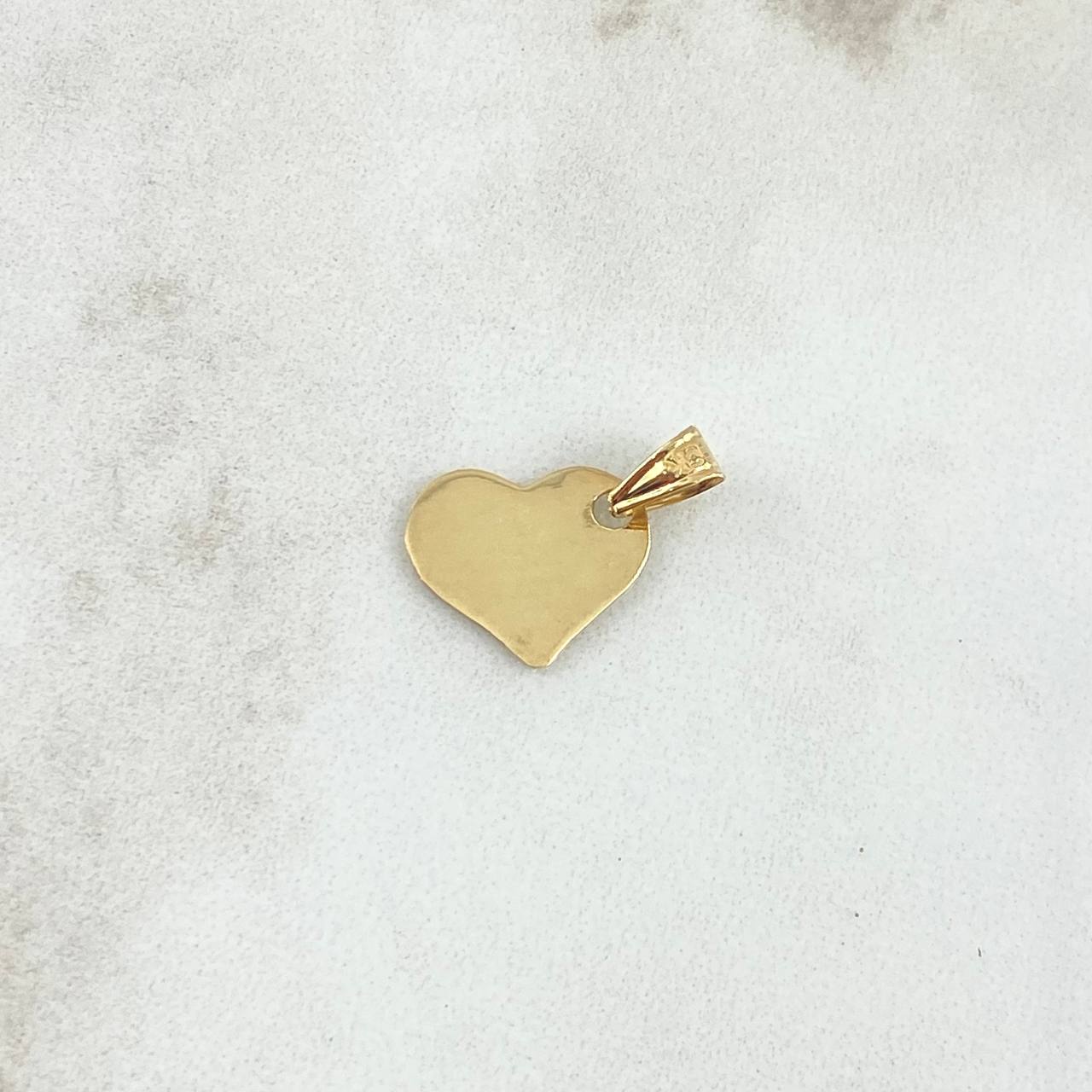 Dije Placa Corazón 0.6gr / 1.5cm / Lisa Oro Amarillo 18K