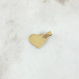 Dije Placa Corazón 0.6gr / 1.5cm / Lisa Oro Amarillo 18K