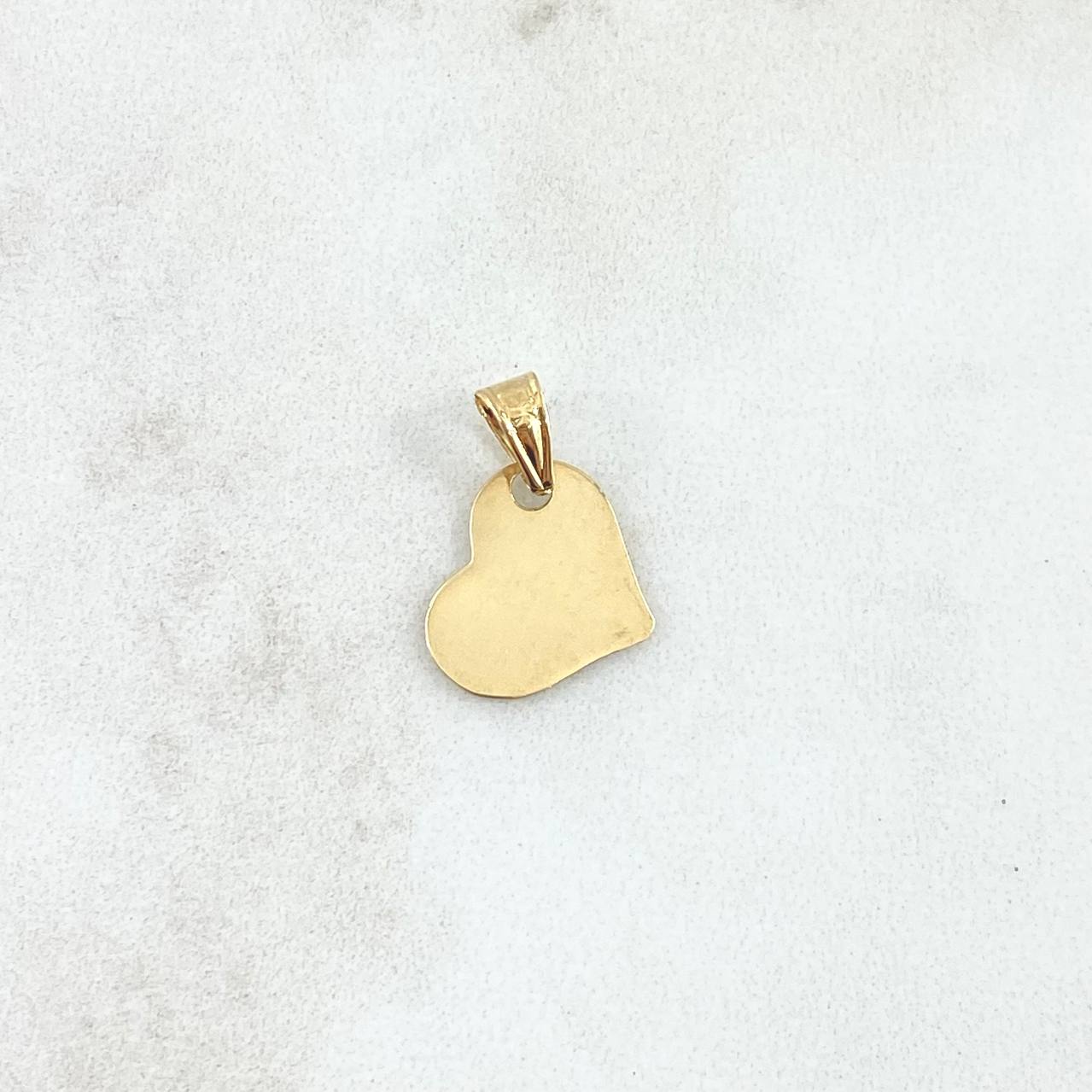 Dije Placa Corazón 0.5gr / 1.5cm / Lisa Oro Amarillo 18K *