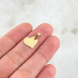 Dije Placa Corazón 0.5gr / 1.5cm / Lisa Oro Amarillo 18K *