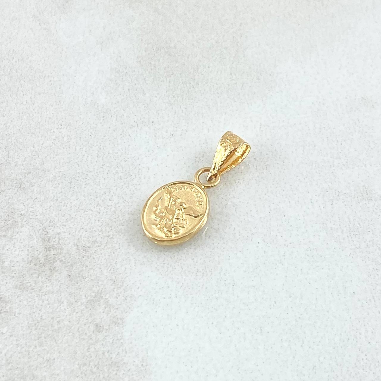 Dije San Miguel Arcángel 0.3gr / 1.5cm / Cargador Bordeado Oro Amarillo 18K ©